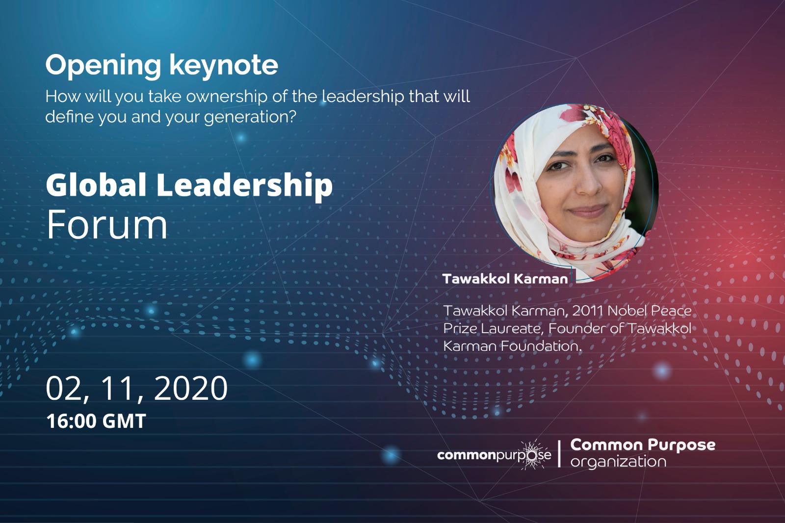 Mrs. Tawakkol Karman participated in the Global Leadership Forum 2020 event